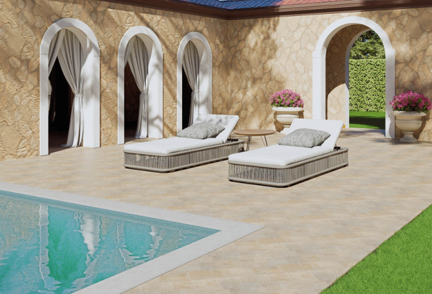 Travertine Pool Decks and Patio Pavers in Summerlin NV